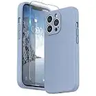 SURPHY Cover Compatibile con iPhone 13 Pro (6,1"), Custodia in Silicone per iPhone 13 Pro Cover Antiurto con Protezione Individuale per Ogni Lente Full Body Case per iPhone 13 Pro 2021, Azzurro Sierra