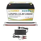 Batería LifePo4 de 12V 100Ah con BMS para pesca por curricán Motor solar RV Electrodomésticos marinos Carrito de golf Reserva de energía Fuente de alimentación Incluye cargador de 7A