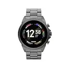 Fossil Men's Gen 6 44mm Stainless Steel Touchscreen Smart Watch, Color: Smoke (Model: FTW4059V)