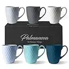 MIAMIO – 6 x 400 ml – Kaffeetassen Set/Becher – Moderne Keramik Tasse Matt – Kaffeetasse groß – Palmanova Kollektion (Ocean)