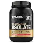 Optimum Nutrition ON Gold Standard 100% Isolate, Proteína Whey Pura, BCAA y Glutamina Naturales, Pre y Post Entrenamiento, Sabor Fresa, 31 Dosis, 930 g