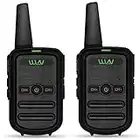 WLN KD-C52 FRS GMRS Walkie Talkie USB Chargeable Mini Handheld Two Way Radio for Kids Adults (1 Pair) (Black)