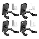 Zuzer Perchas para Guitarra, 4pcs Gancho Guitarra Pared Soporte Pared Guitarra Colgador Guitarra Perchas para Guitarra Eléctrica Violín Bajo