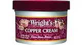 Wright's Copper, Brass Cream Cleaner - 8 Ounce - Gently Cleans and Removes Tarnish Without Scratching