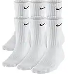 NIKE Everyday Performance Training Socks (6-Pair) Large White