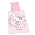 Herding Hello Kitty Bedding Set, Pillowcase 80 X 80 Cm, Duvet Cover 135 X 200 Cm, With Easy Zip, 100% Cotton/Renforcé