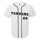 TOPTIE Maillot de Baseball personnalisés Uniforme De Baseball pour Homme Jersey pour Hommes avec Boutons Jersey