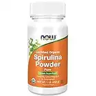 NOW Supplements, Certified Organic, Spirulina Powder, Rich in Beta-Carotene (Vitamin A) and B-12 with naturally occurring GLA & Chlorophyll, 1-Pound