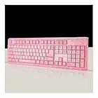 Gaming Keyboard, Waterproof Silent Pink Hello Kitty Laptop Computer Keyboard Cartoon Cute Pink USB Wired KT cat Keyboard Gaming for Girls for Desktop, Computer, PC (Color : Pink)