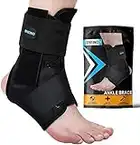 SNEINO Ankle Brace for Women & Men - Ankle Brace for Sprained Ankle, Ankle Support Brace for Achilles,Tendon,Sprain,Injury Recovery, Lace up Ankle Brace for Running, Basketball, Volleyball(Medium)