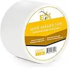 ELK Vapor Barrier Tape Moisture Barrier Seam and Seal Adhesive for Crawlspace Encapsulations, Carpet Padding, Masking, Underlayment or Marine Use, Waterproof 9 Mil Poly Tape (4 Inch x 180 Feet, White)