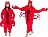 Adult Lobster Costume - Plush Animal Onesie - One Piece Pajama by FUNZIEZ! (X-Large) Red