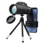 80x100 High Definition Monocular Telescope and Aluminum Alloy Telescopic Bracket for Bird Watching Sports Travelling Camping Hiking Hunting, Black,Field of View: 3500m/20000m