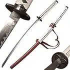 SV The Samurai Sword of The Walking Dead Michonne, Zombie Nihontou Katana Samurai Sword, Brown and White Double Color Matching 41 inches