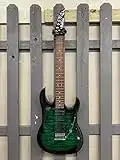 Ibanez 6 String Solid-Body Electric Guitar, Right, Transparent Green Burst (GRX70QATEB)