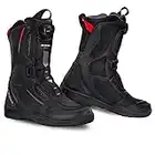 SHIMA STRATO LADY Bottes Moto Femme - Respirantes, Renforcées Bootes Adventure Touring Avec Système de Fermeture Rapide ATOP, Support de Cheville, Semelle Antidérapante (Noir, 41)