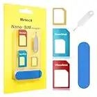 Helect Adattatore SIM Card, Kit Adattatore 5-in-1 per Carte SIM (Nano/Micro/Standard) con Sander Bar e Vassoio Aperto