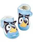 Bluey Slippers Kids Toddlers | Girls Boys Animated Blue Heeler Puppy 3D Ears House Shoes | Supportive Strap with Synthetic Sole | Childrens TV Show 7 Child