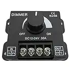 LED Dimmer/Schalter Drehdimmer 12V DC Gleichspannung für alle dimmbaren LED Lampen (Dimmer 30A schwarz)