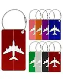 Milnsirk 8 Stück Gepäckanhänger Kofferanhänger, Aluminium Kofferanhänger Flugreise mit Adressschild Wasserdichte Luggage Handbag Tag Suitcase Tasche Labels Gepäckanhänger Koffer Etikett Schild