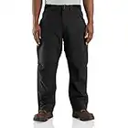 Carhartt Herren Storm Defender Hose mit lockerer Passform Arbeitshose, Schwarz, Large Kurz