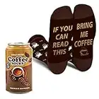 Funny Socks for Men Dad Women Teen Boys -If You Can Read This Bring Me Coffee Can Lovers Novelty Fun Crazy Funky Cute Cotton Silly Food Socks- Fathers Day Gift Funny Birthday Christmas Husband Gifts