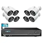 REOLINK 4MP 16CH PoE Security Camera System, 8pcs Wired 1440P IP Camera with Person Vehicle Detection, Night Vision, 4K NVR with 4TB HDD for 24-7 Recording RLK16-410B8, Motion Only alert