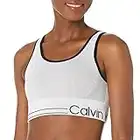 Calvin Klein Performance Women's Medium Impact Sports Bra with Removable Cups, White