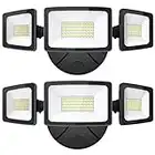 Onforu 2 Pack 55W Flood Lights Outdoor, 5500LM LED Flood Light Outdoor with 3 Adjustable Heads, IP65 Waterproof Switch Controlled Outdoor Flood Light Fixture, 6500K Security Light for Eave Garden Yard