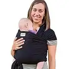 Sleepy Wrap Écharpe de Portage Bébé Pour Nourrissons et Jeunes Enfants – Écharpe de Portage Mains Libres, Élastique, Ergonomique et Légère – Enfants Pesant Entre 3 et 15 kg (Noir)