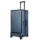 S Unite Star 29 Inch Checked Large Luggage with Side Opening, Lightweight Hardshell ABS+PC+Aluminum Frame Suitcase with TSA Lock, 360 Spinner Wheels, Briefcase for Trip, Dark Grey