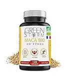 MACA BIO-Extrait de Racine de Maca AB récoltée au Pérou -Pur & Sans Excipient Performance Mental, Physique & vitalité|120 Gélules Végan|1350 mg par dose|analyse et Conditionnée en France|Green-Storm