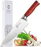 8 Inch Chef Knife, German High Carbon Stainless Steel, Ultra Sharp Kitchen Knife, The Best Gift for Cooking Lovers and Chefs.