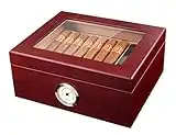 Mantello 25-50 Cigar Desktop Humidor Royale Glasstop