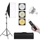 BEJOHU Photography Softbox Lighting Kit, Bi-Color Dimmable 85W Soft Box Studio Output Lighting with 3 Color Temperature for Photo Shooting, Portrait, Video