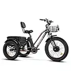 ADDMOTOR Motan Electric Trike, 85MI, 450lbs, 3 Wheel Electric Bicycle with 750W Motor 48V 20Ah Samsung Lithium Battery UL Certified, M-350 A 24" Electric Tricycle for Adults with Suspension Fork