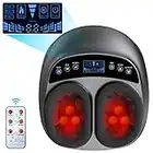 Movstriker Massage Pieds, électrique Masseur De Pieds Shiatsu avec Télécommande, Affichage LCD, Chauffage Infrarouge, Pétrissage Profond et Compression D'air per soulage les pieds fatigués