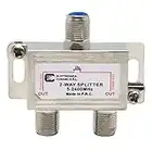 Elettronica Cusano 6233 - Splitter Satellitare 2 Vie, Partitore Antenna Tv da Interno con Connettore F, Splitter Satellitare, Ripartitore Antenna Tv, Partitore Tv Sat, Distributore di Segnale Tv