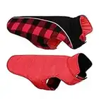 CITÉTOILE Cappotto per Cani Impermeabile, Giubbotto Invernale Cane Reversibile di Taglia Piccola/Media/Grande, Giacca Gilet Invernale Cane con Foro per Imbracatura, Riflettente, Rosso, M