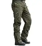 MAGCOMSEN Cargohose Herren Stretch Arbeitshosen Männer Baumwolle Tactical Hose Chino Funktionshose mit Seitentaschen Wanderhose Leichte Jagdhose Army Grün 34