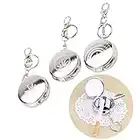 NA 3 Pcs Stainless Steel Portable Ashtray Mini Circular Pocket Ashtray Keychain with Lid Metal Cigarettes Ashtray Mini Pocket Ashtray with Keyring ​for Outdoor Use（Random Style）silver 5yhyg34