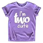 2nd Birthday Outfits for Toddler Girls im Two Cute Shirt Girl 2 Year olds Second (Purple, 2 Years)
