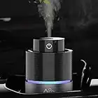 Car Diffuser Essential Oil Diffusers: YJY USB Aromatherapy Humidifiers Portable Fit Cup Holder - 200ml Timer 7 Hours Auto Shut-Off 7 Colors Night Light, Grey Black