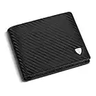 TEEHON® Portafoglio Uomo, Blocco RFID Portafoglio, Portafogli Uomo Pelle Carbonio con Tasca Portamonete, Fino a 8 carte, 2 Scomparti Banconote, Portacarte di Credito da Uomo Confezione Regalo - nero…