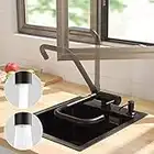 CECIPA Mitigeur Cuisine Rabattable Noir Robinet Cuisine Pliable avec 2 Jets aux Choix Mitigeur de Cuisine Sous Fenêtre avec Bec Orientable 360° Robinetterie Evier Rabattable Devant Fenêtre (Noir)