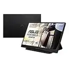 ASUS ZenScreen MB166C - Monitor portátil USB de 15,6" FullHD (1920x1080, IPS, USB de tipo C, 60 Hz, Antiparpadeo, Filtro de luz azul, Antirreflejos, 250cd/㎡), Negro