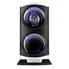 Klarstein St. Gallen Premium - Scatola del Tempo, Watch Winder, Carica Orologi Automatici, Capacità: 2 Orologi, 4 Velocità, Funzionamento Senso Orario, LED, Nero/Argento