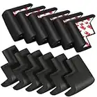 12 Pack Soft Corner Protector Baby Proofing Edge and Corner Guards, Safety Pre-Taped Furniture Bumper for Fireplace, Table, Stair, Cabinet (Black)