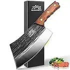 BLADESMITH Meat Cleaver Knife, Forged Butcher Knife with Lightweight and Effortless Design, Full Tang Chopping Knife with German High Carbon Steel, Comfortable PearWood Handle, 7'' Chinese Chef Knife