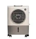 Hessaire MC18M Portable Evaporative Cooling Fan, Indoor/Outdoor High Temp Environments, 1300 CFM, 500 sq. ft., 2-Speed Fan, 53.4 dB, White